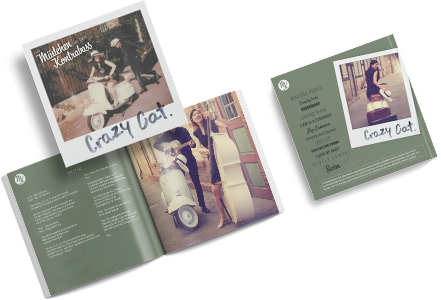 CD-Booklet für das Album des Musikerduos Das Mädchen mit dem Kontrabass